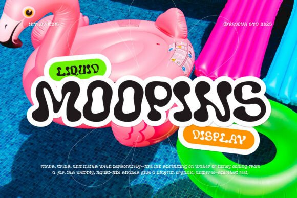 Moopins Font: Playful Liquid Typeface for Memorable Branding