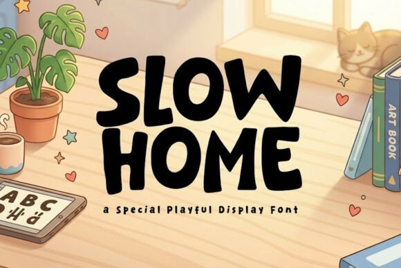 Slow Home: A Modern Display Font for Small Business Branding